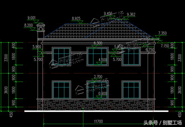 二層新中式別墅設(shè)計(jì)圖，11.7X10m，4個(gè)臥室16萬可建