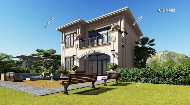 2層歐式小別墅設(shè)計(jì)圖，造價(jià)35萬(wàn)，占地120㎡，建一棟在農(nóng)村超受歡迎