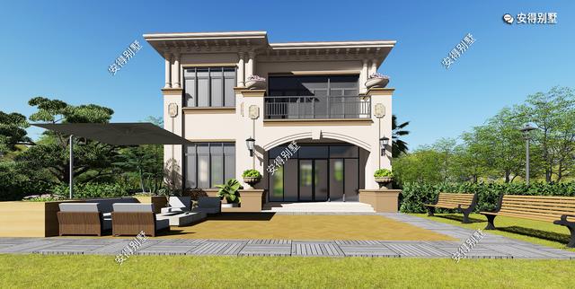 2層歐式小別墅設(shè)計(jì)圖，造價(jià)35萬(wàn)，占地120㎡，建一棟在農(nóng)村超受歡迎