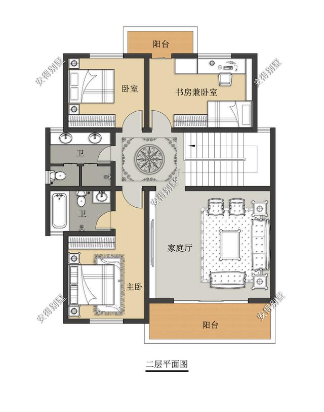 2層歐式小別墅設(shè)計(jì)圖，造價(jià)35萬(wàn)，占地120㎡，建一棟在農(nóng)村超受歡迎