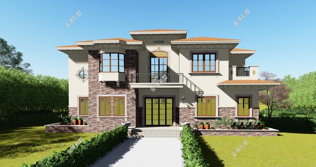 一棟氣派的2層歐式別墅設計圖，居住舒適外觀驚艷，眾人夸贊！