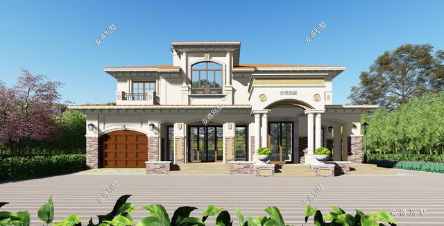 一棟氣派的2層歐式別墅設計圖，居住舒適外觀驚艷，眾人夸贊！