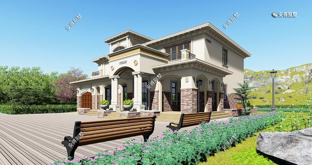 一棟氣派的2層歐式別墅設計圖，居住舒適外觀驚艷，眾人夸贊！