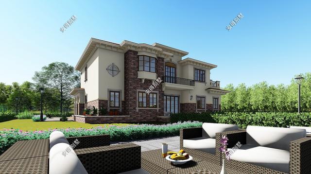 一棟氣派的2層歐式別墅設計圖，居住舒適外觀驚艷，眾人夸贊！