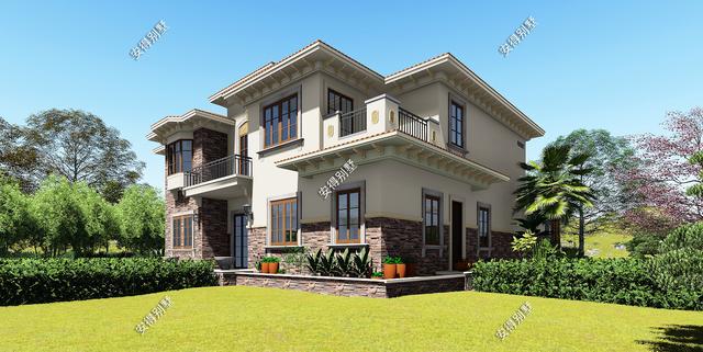 一棟氣派的2層歐式別墅設計圖，居住舒適外觀驚艷，眾人夸贊！