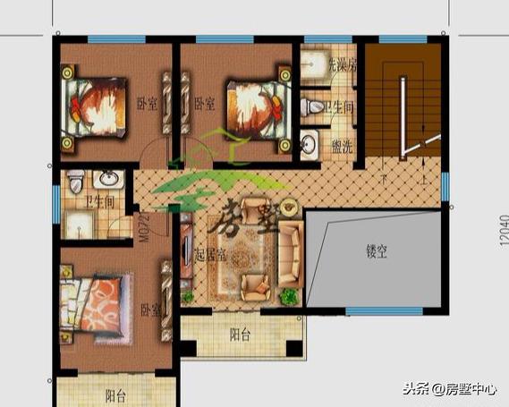 歐式別墅設(shè)計(jì)圖，浴室與衛(wèi)生間隔斷，地面干燥整潔