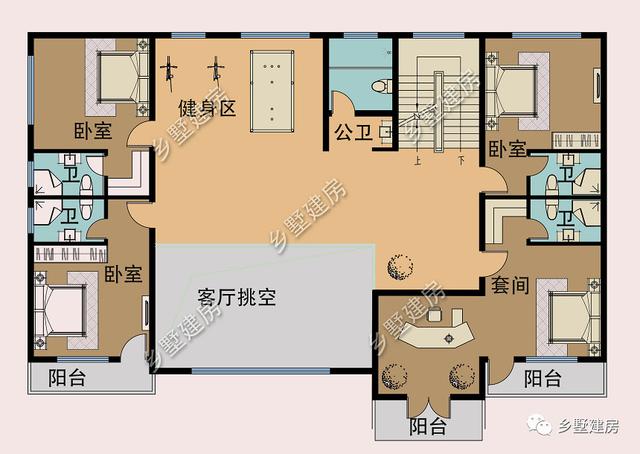 農(nóng)村別墅設計圖外形簡潔，室內(nèi)布局卻讓人大開眼界，城市別墅自愧不如！