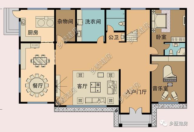 農(nóng)村別墅設計圖外形簡潔，室內(nèi)布局卻讓人大開眼界，城市別墅自愧不如！