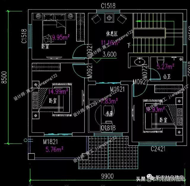 10×9米自建房怎么蓋？兩款兩層圖紙，一款20萬一款25萬