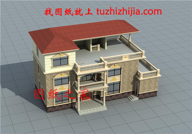 40萬(wàn)左右農(nóng)村三層樓房設(shè)計(jì)圖，帶露臺(tái)，占地190平方米
