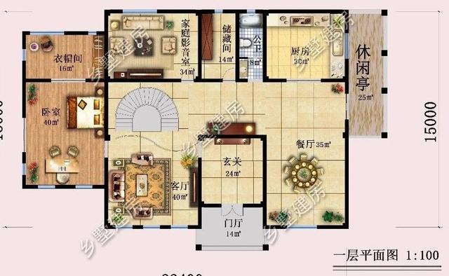 造型別致，立面豐富的三層坡屋頂自建別墅設計圖，超適合農(nóng)村生活