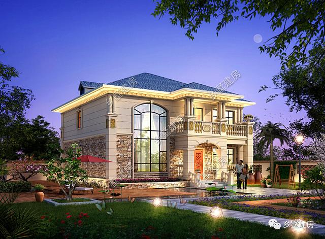 造型別致，立面豐富的三層坡屋頂自建別墅設計圖，超適合農(nóng)村生活