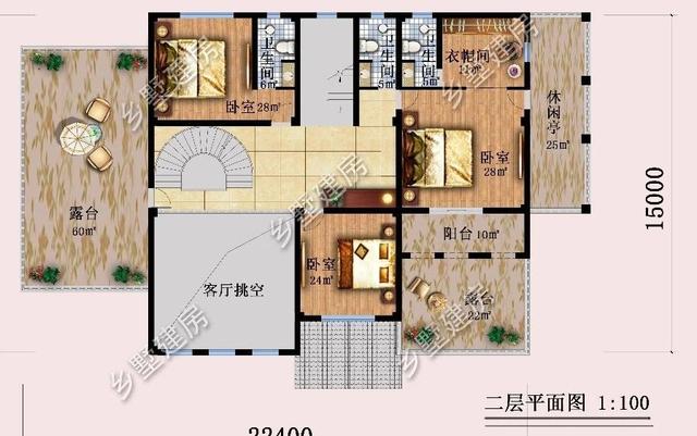 造型別致，立面豐富的三層坡屋頂自建別墅設計圖，超適合農(nóng)村生活