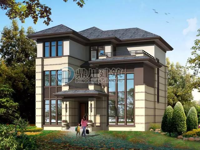 新中式三層別墅設(shè)計(jì)圖，經(jīng)典接地氣戶型，8間臥室盡享天倫！