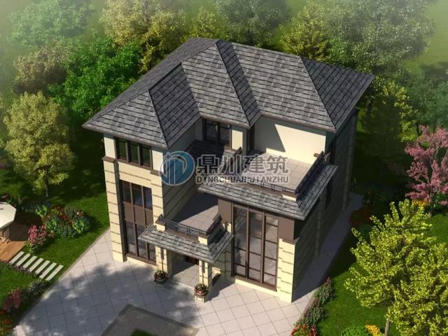 新中式三層別墅設(shè)計(jì)圖，經(jīng)典接地氣戶型，8間臥室盡享天倫！