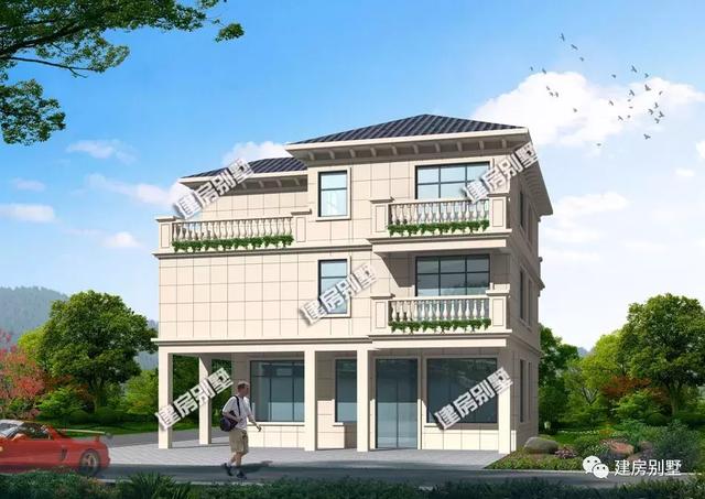 12×13.5米農(nóng)村別墅設(shè)計(jì)圖，簡(jiǎn)約的外觀，照樣很大氣