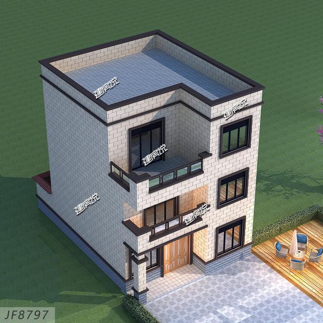 24萬建一棟平頂中式別墅設(shè)計(jì)圖紙，漂亮又實(shí)用，鄉(xiāng)親們都羨慕不已