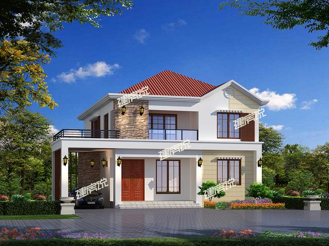 2層小洋樓設(shè)計圖，20萬建建成村里一枝花，圖紙快快收藏好了