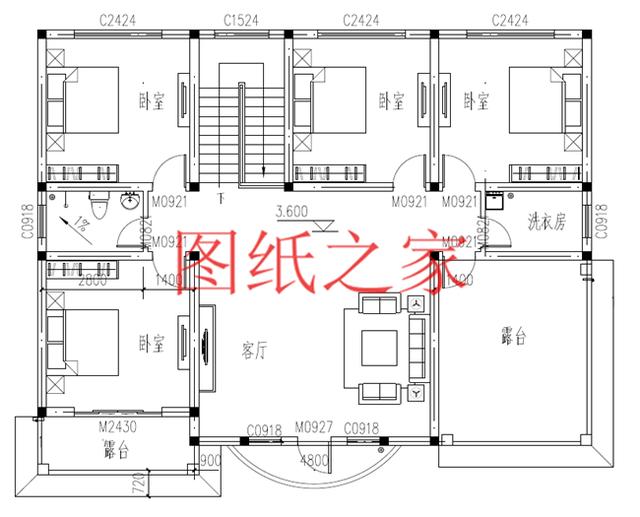15X12米的二層別墅設(shè)計(jì)圖，造價(jià)30萬(wàn)美觀又實(shí)用，非常適合農(nóng)村建造！