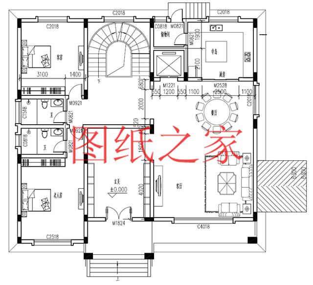 5套開間18米的三層別墅設計圖，寬敞明亮、利落大氣，非常實用！