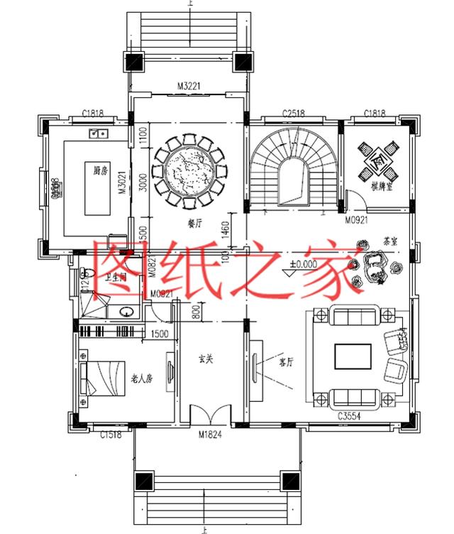 5套開間18米的三層別墅設計圖，寬敞明亮、利落大氣，非常實用！