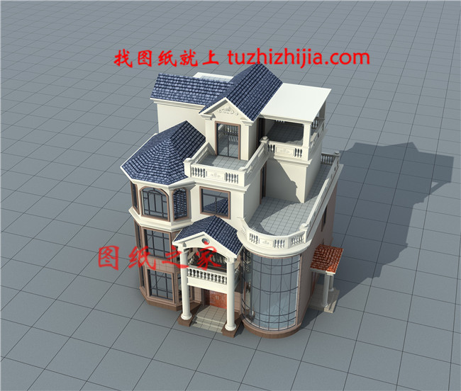 2019新款四層樓房設(shè)計(jì)圖，占地120平方米左右，客廳中空