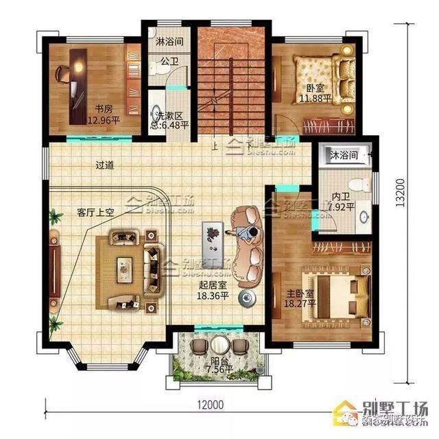 三層歐式別墅設(shè)計(jì)圖，12X13.2m，45萬(wàn)造價(jià)“名利雙收”