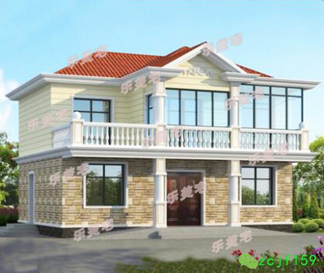 農(nóng)村二層自建別墅設(shè)計圖，12x12帶陽光花房