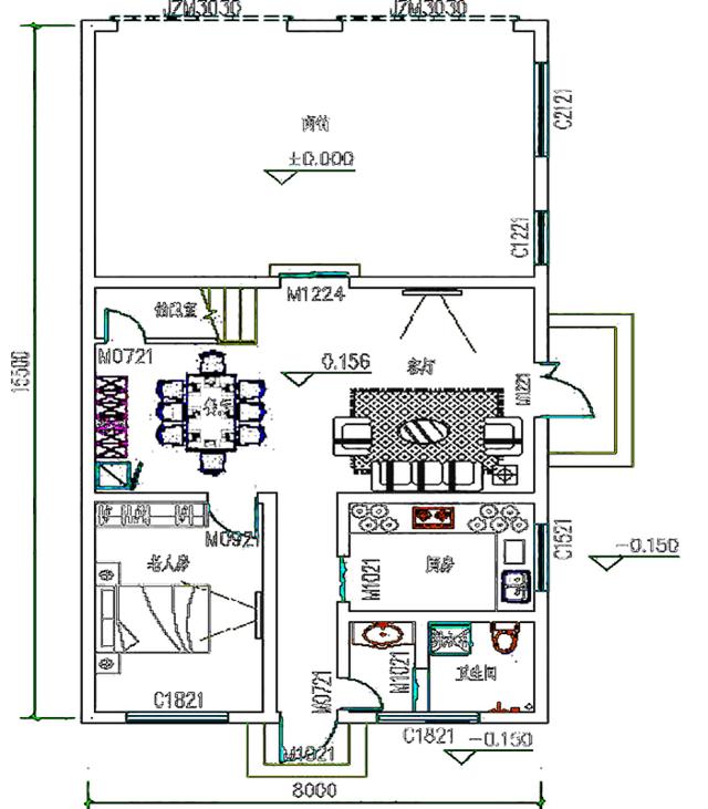 四層臨街商鋪設(shè)計圖，8x15.5米商住兩用！