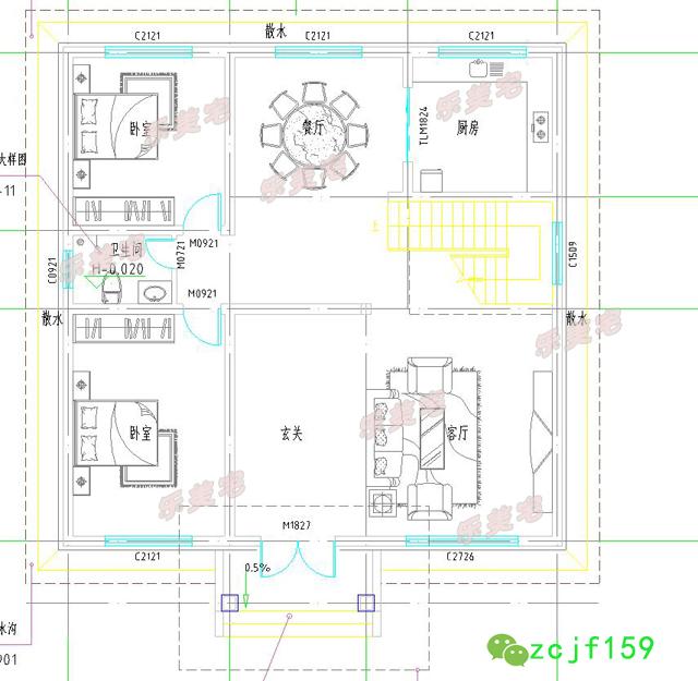 方正二層農(nóng)村小別墅設計圖，中式與歐式的完美碰撞！