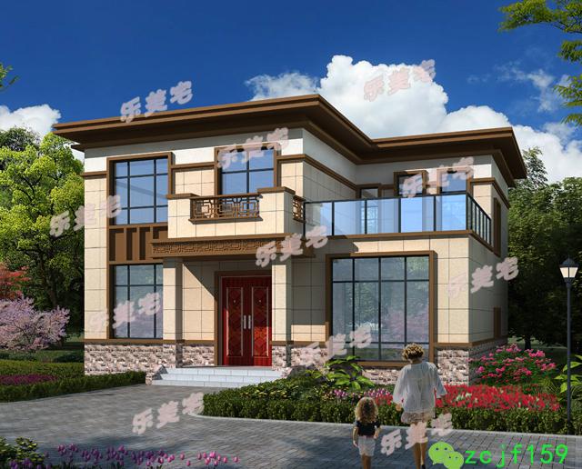 方正二層農(nóng)村小別墅設計圖，中式與歐式的完美碰撞！