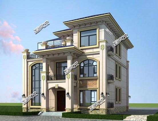 經(jīng)濟實惠的三層別墅設(shè)計圖，等掙了錢就回鄉(xiāng)蓋別墅去，帶庭院和泳池，圖紙都準(zhǔn)備好了
