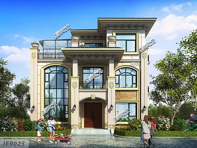 經(jīng)濟實惠的三層別墅設(shè)計圖，等掙了錢就回鄉(xiāng)蓋別墅去，帶庭院和泳池，圖紙都準(zhǔn)備好了