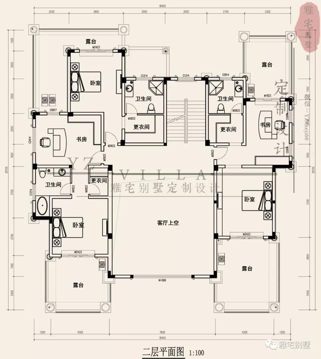 廣東三層歐式別墅設計圖，18x20米，挑空客廳，大露臺