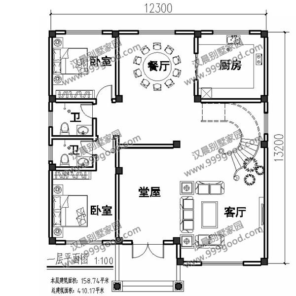 法式風(fēng)格別墅設(shè)計(jì)圖，挑空客廳，拱形窗多露臺(tái)！