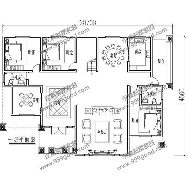法式風(fēng)格別墅設(shè)計(jì)圖，挑空客廳，拱形窗多露臺(tái)！