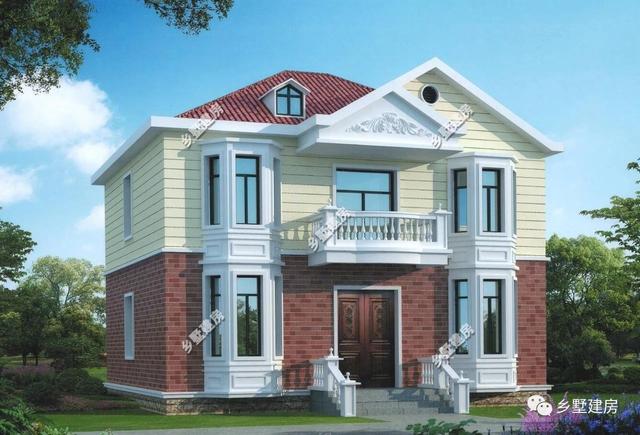 簡歐風(fēng)別墅設(shè)計(jì)圖，11X9.6米帶閣樓設(shè)計(jì)別具一格，適合農(nóng)村自建！