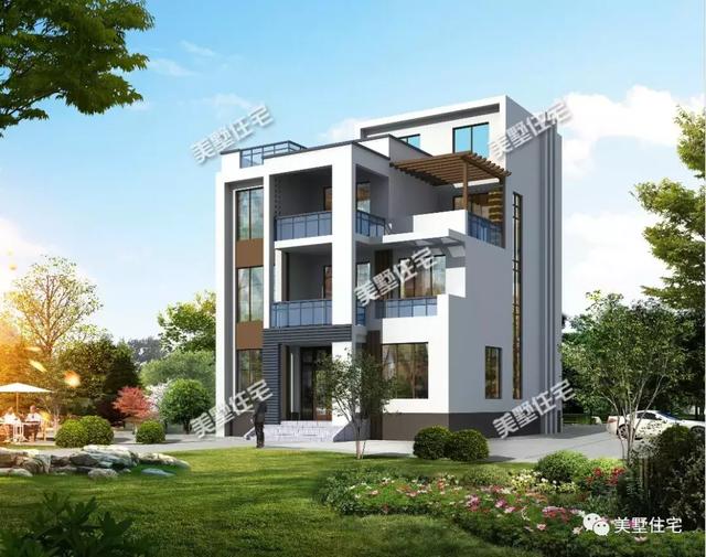 現(xiàn)代風美墅設計圖，開間11米還帶堂屋和神臺，個性時尚又接地氣