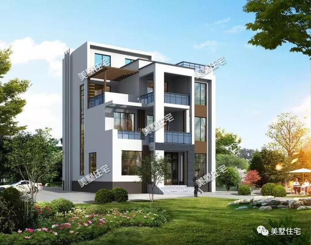 現(xiàn)代風美墅設計圖，開間11米還帶堂屋和神臺，個性時尚又接地氣