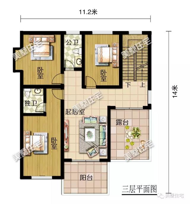 現(xiàn)代風美墅設計圖，開間11米還帶堂屋和神臺，個性時尚又接地氣