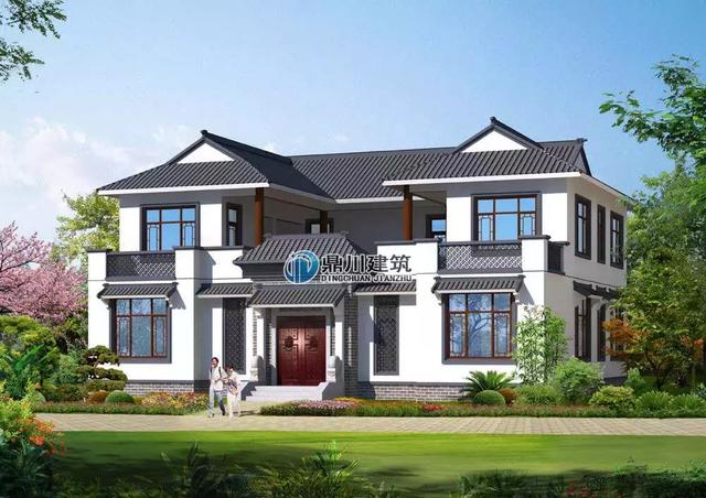 5套帶小院的中式小別墅設(shè)計(jì)圖，鐘靈毓秀宛若一幅山水畫