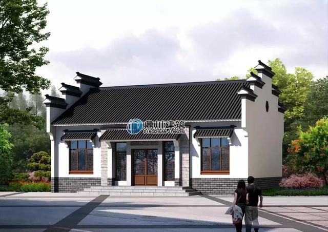 5套帶小院的中式小別墅設(shè)計(jì)圖，鐘靈毓秀宛若一幅山水畫