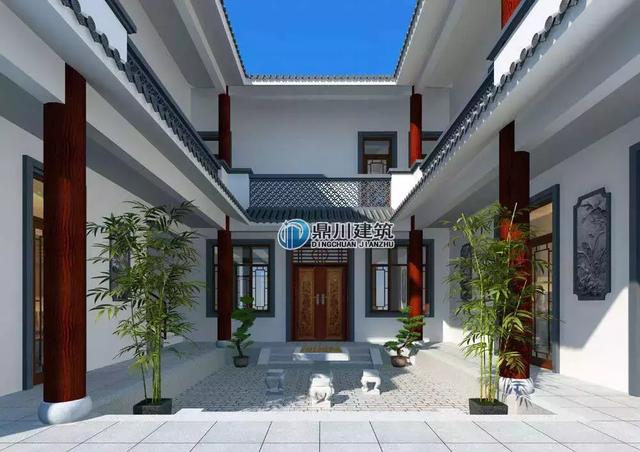 5套帶小院的中式小別墅設(shè)計(jì)圖，鐘靈毓秀宛若一幅山水畫