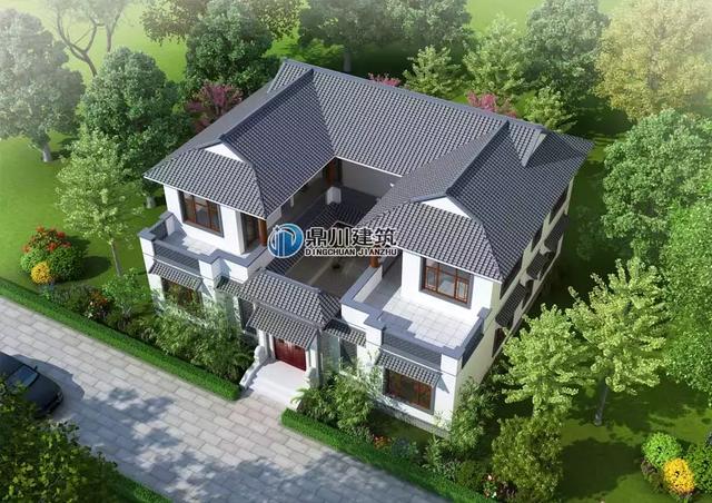 5套帶小院的中式小別墅設(shè)計(jì)圖，鐘靈毓秀宛若一幅山水畫