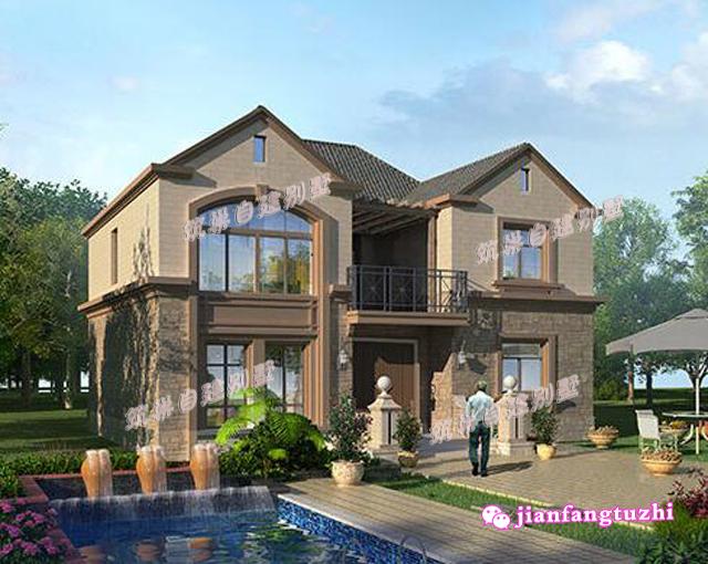 120平方米鄉(xiāng)村美式別墅設(shè)計鄉(xiāng)村二層小洋房設(shè)計圖施工圖