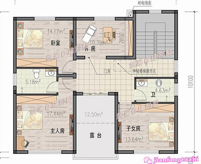 120平方米鄉(xiāng)村美式別墅設(shè)計鄉(xiāng)村二層小洋房設(shè)計圖施工圖