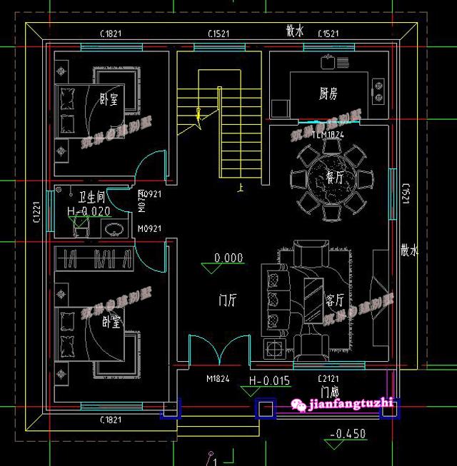 鄉(xiāng)村二層小別墅設(shè)計(jì)圖，建成案例圖與效果圖相似度99.9%