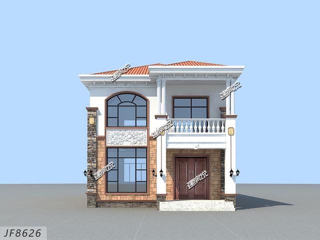 二層別墅設(shè)計圖，面寬僅8米，實用又美觀，建了在村里夠風(fēng)光好一陣