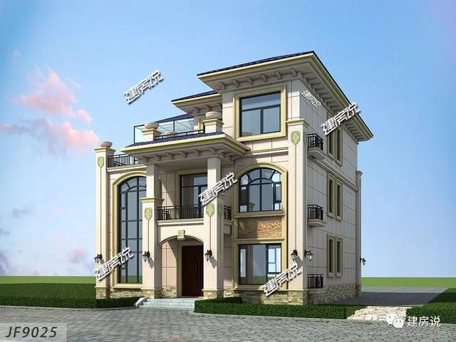 145㎡的3層別墅設計圖推薦，氣派又實用，建棟面子賺足了