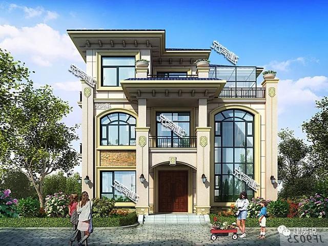 145㎡的3層別墅設計圖推薦，氣派又實用，建棟面子賺足了